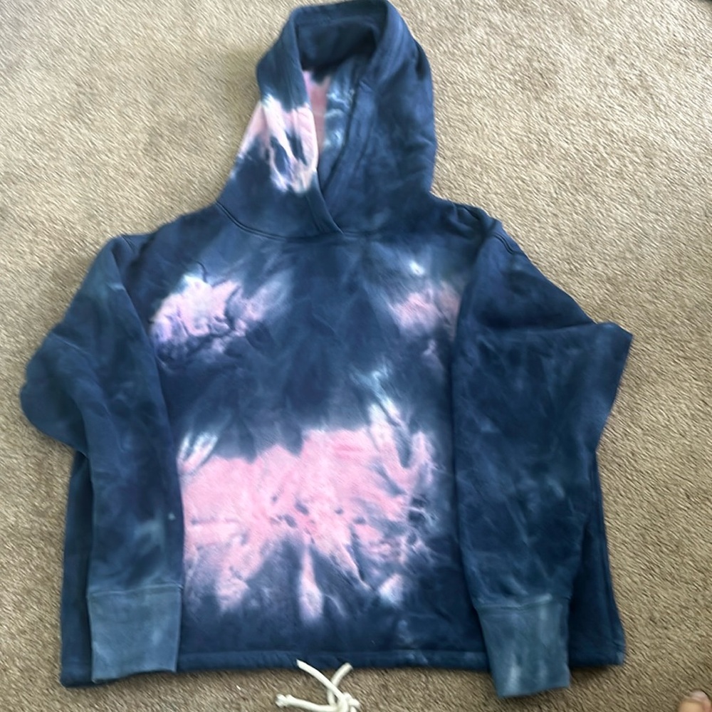 GAP Womens Vintage Soft Tie-Dye Pink and Blue Hoodie Size M
